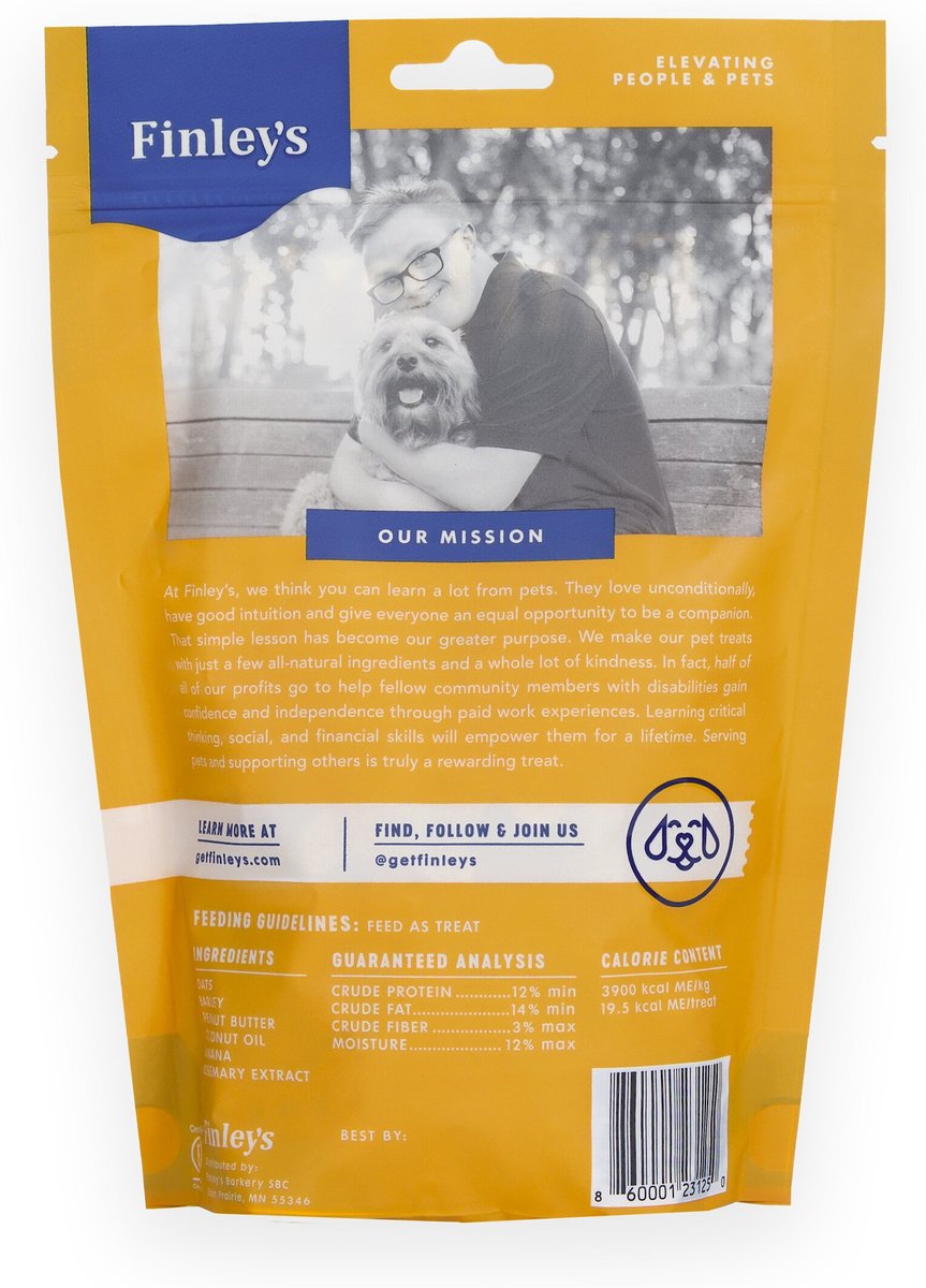 Finley's Barkery Wheat-Free Peanut Butter and Banana Crunchy Biscuit Dog Treats