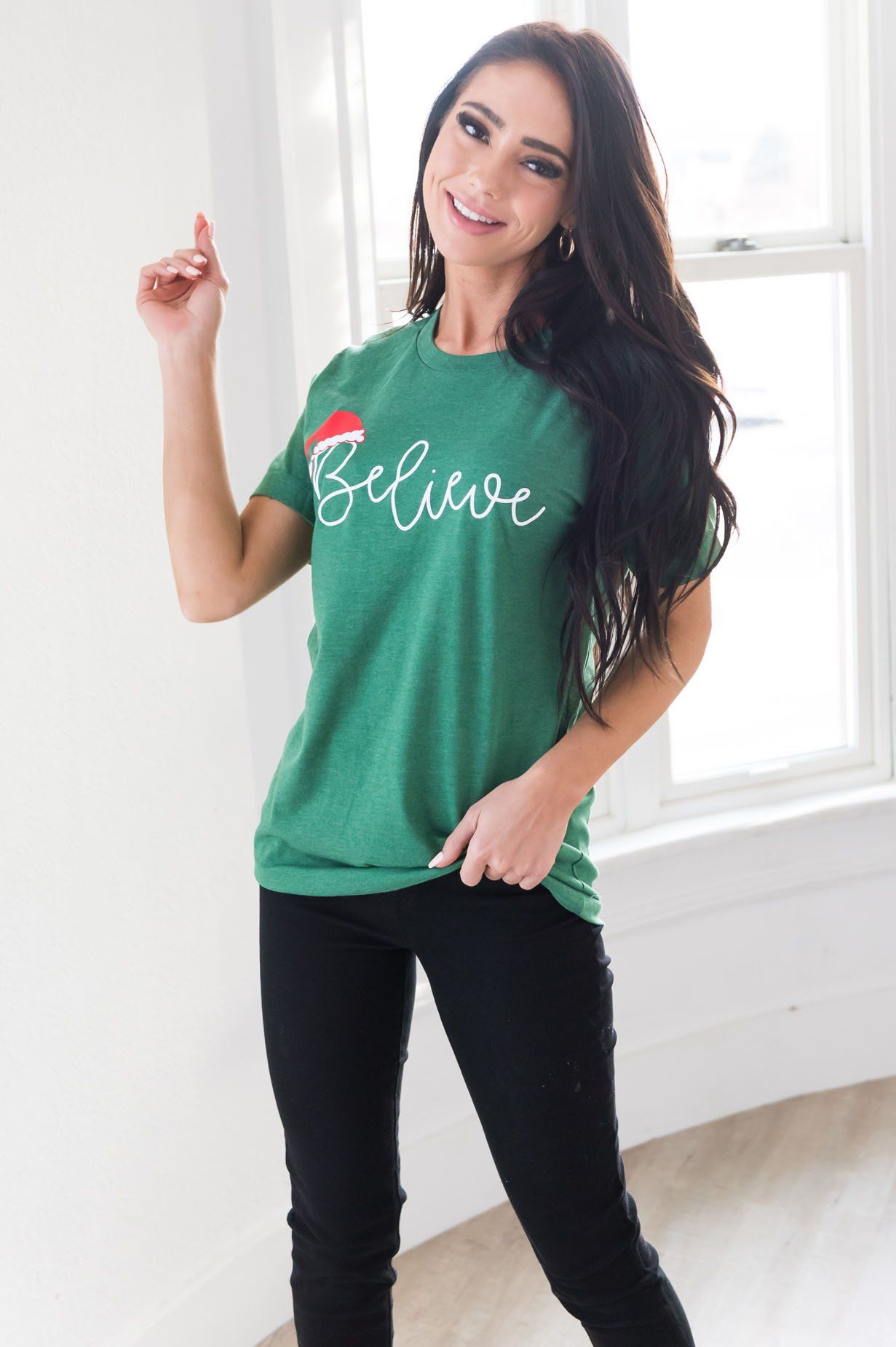 Believe Christmas Modest Tee