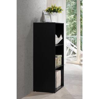 HODEDAH 3-Shelf 36 in. H Black Bookcase HID23 BLACK