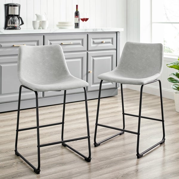 Bar Stool， Black， Set of 2