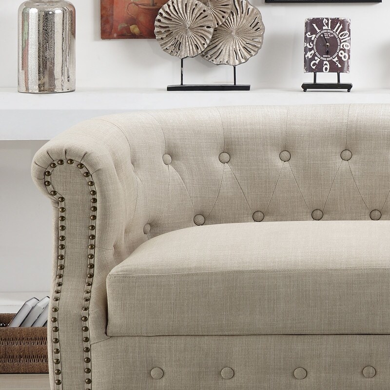 Rosevera Three Piece Living Room Tufted Sofa Set  Chesterfield