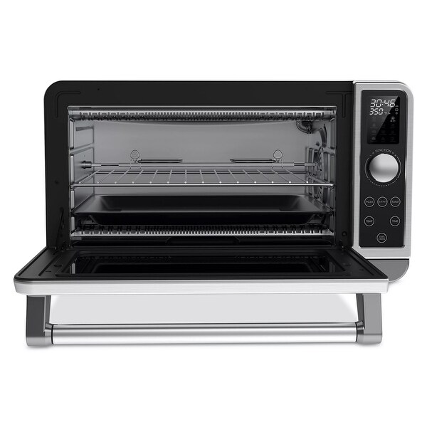 1.1 Cu Ft 1800 Watts Air Fry Toaster Oven in Stainless Steel with Touch Controls and Quartz Heating