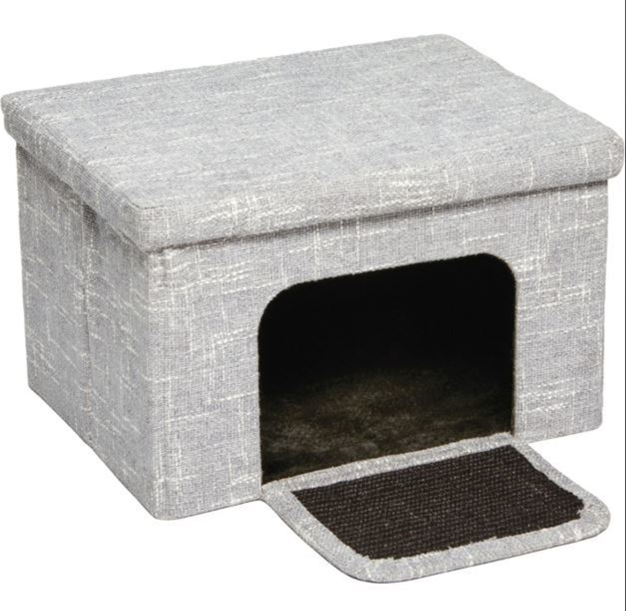 Midwest Curious Cat Cube Cottage， Silver