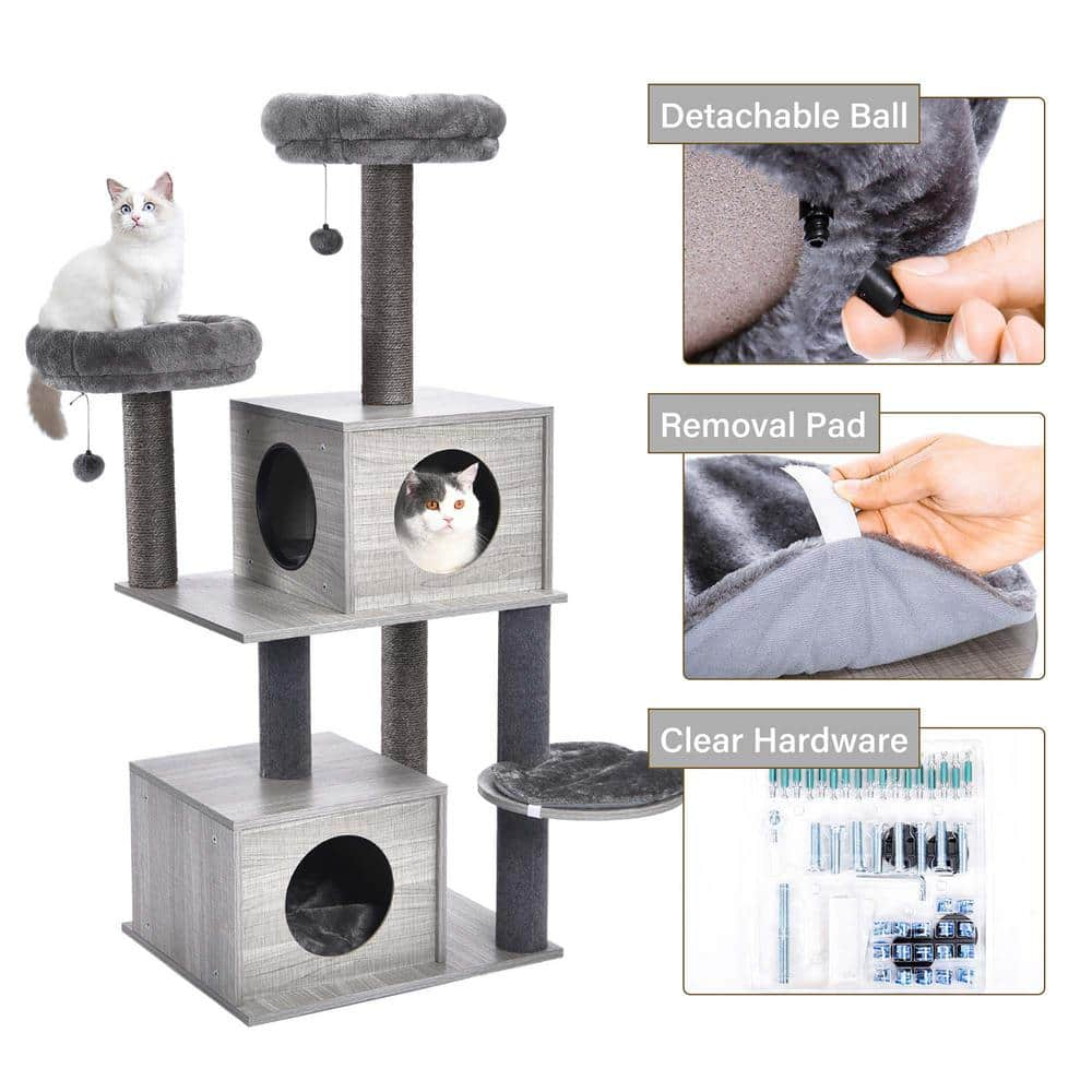 Foobrues All-in-1 Marble Cat Tree Medium Activity Center PSL-23170444