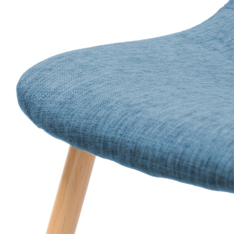 Noble House Caden Mid Century Fabric Dining Chair in Muted Blue (Set of 2)   Midcentury   Dining Chairs   by Homesquare  Houzz