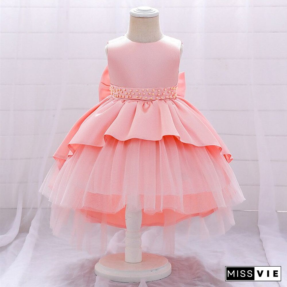 Christmas Baby Girls Dress For Newborn 1st Year Birthday Party Outfits Lace Beads Tutu Christening Gown Infant New Year Costume