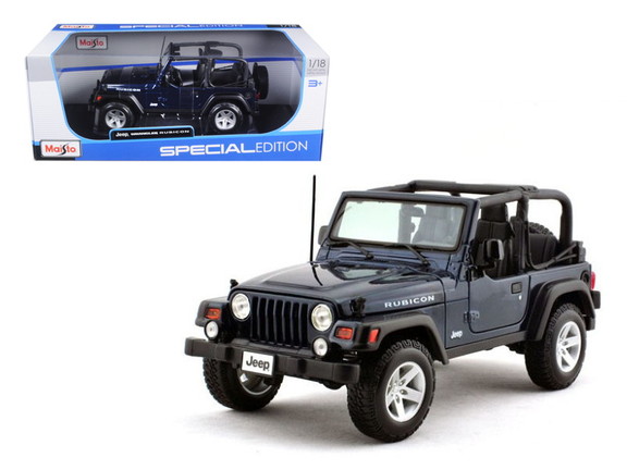 Maisto Jeep Wrangler Rubicon Deep Blue 1/18 Diecas...