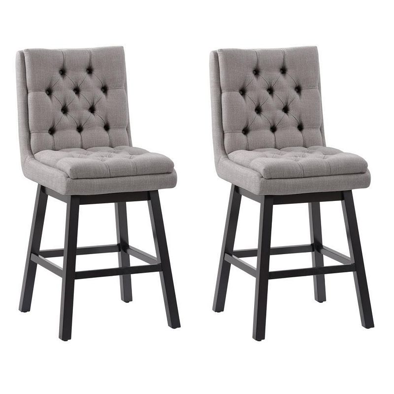 CorLiving Boston Tufted Fabric Barstool Set of 2