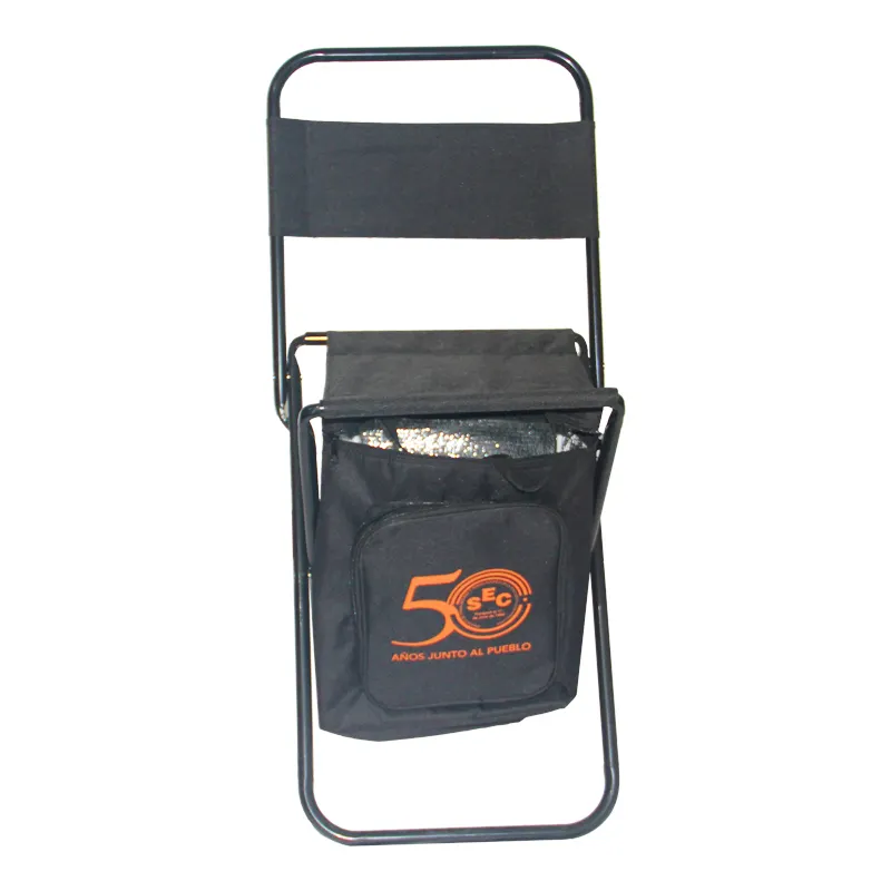 Wholesale Outdoor Modern Multifunctional Portable Tourist Steel Tube Folding Stool With Cooler Bag