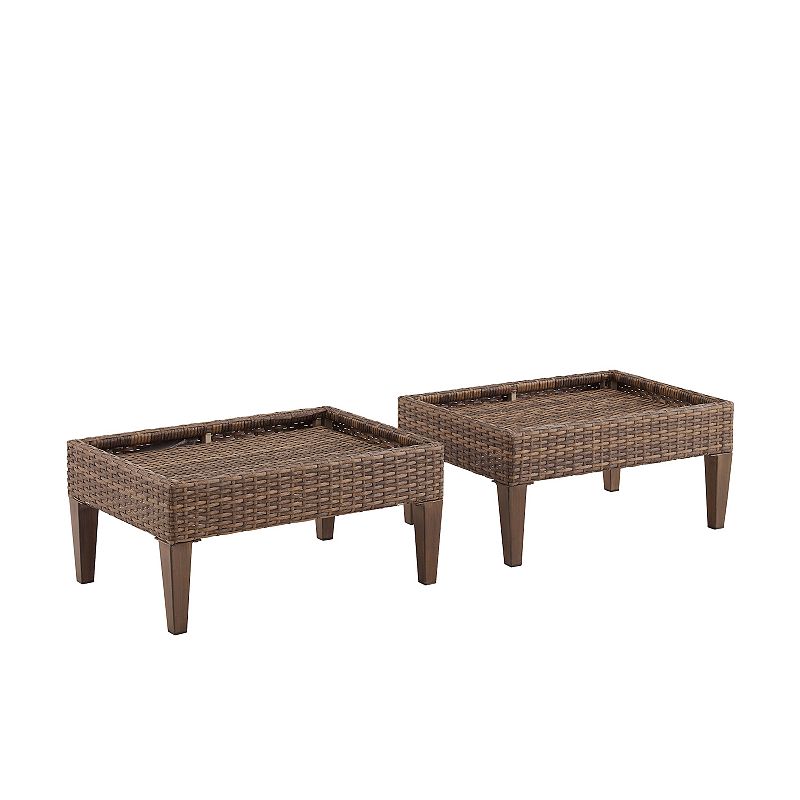 Crosley Capella Outdoor Wicker Ottoman 2-Piece Set