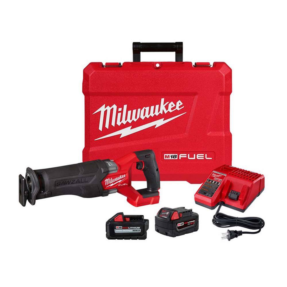 MW M18 FUEL 18V Lithium-Ion Brushless Cordless SAWZALL Reciprocating Saw Kit W6.0Ah Battery 2821-21-48-11-1865