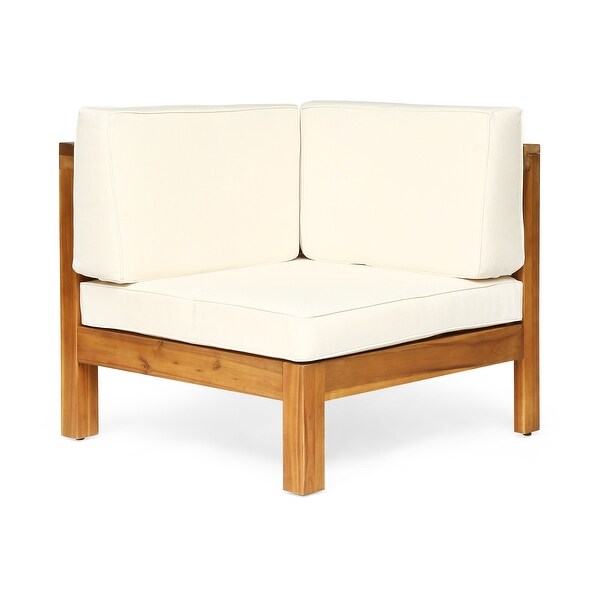 Oana Outdoor 11 Seater Acacia Wood Sectional Sofa and Club Chair Set by Christopher Knight Home