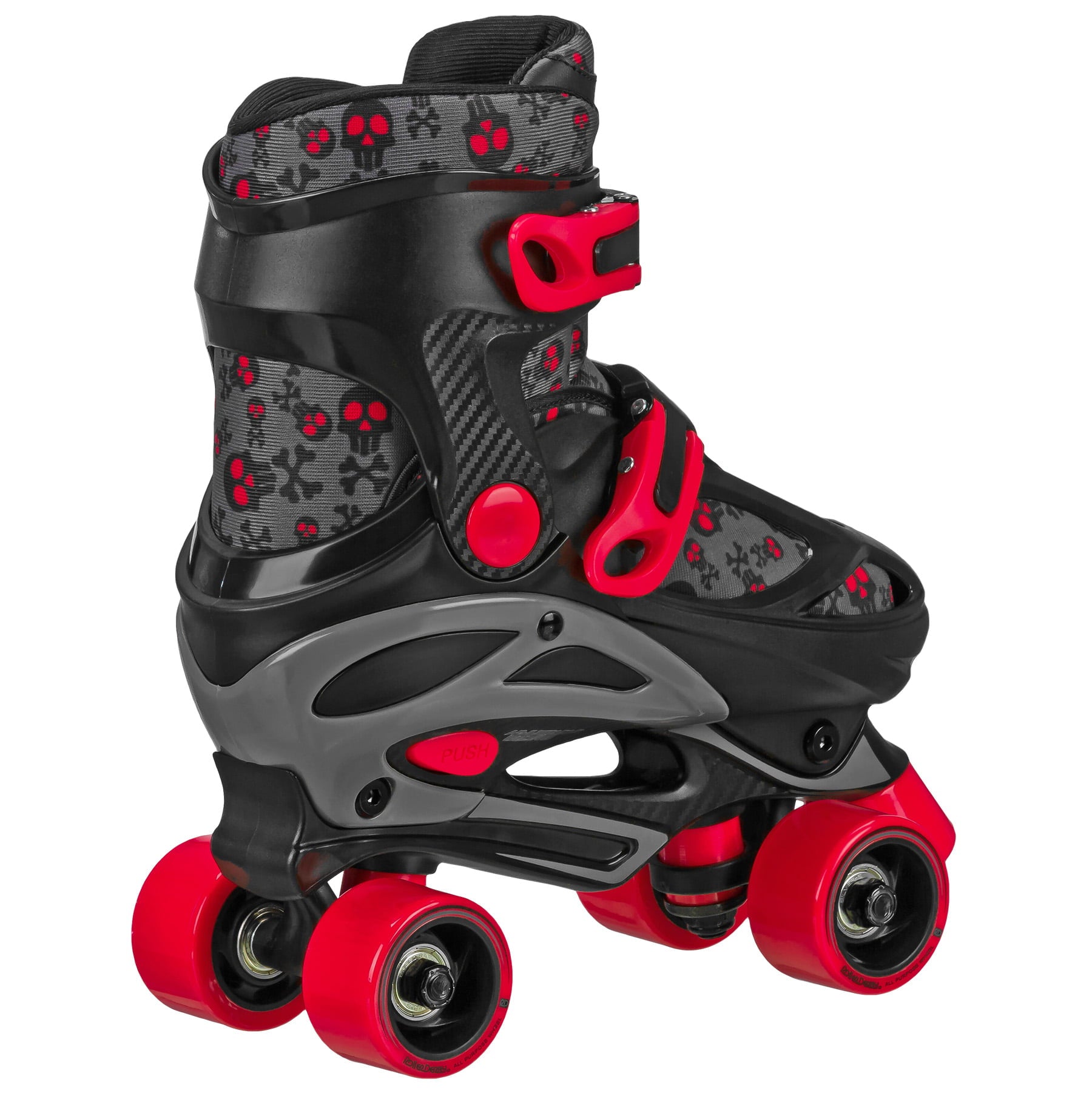 Roller Derby Boys Sprinter 2N1 Quad and Inline Skates Combo Black/Red, Size 3-6