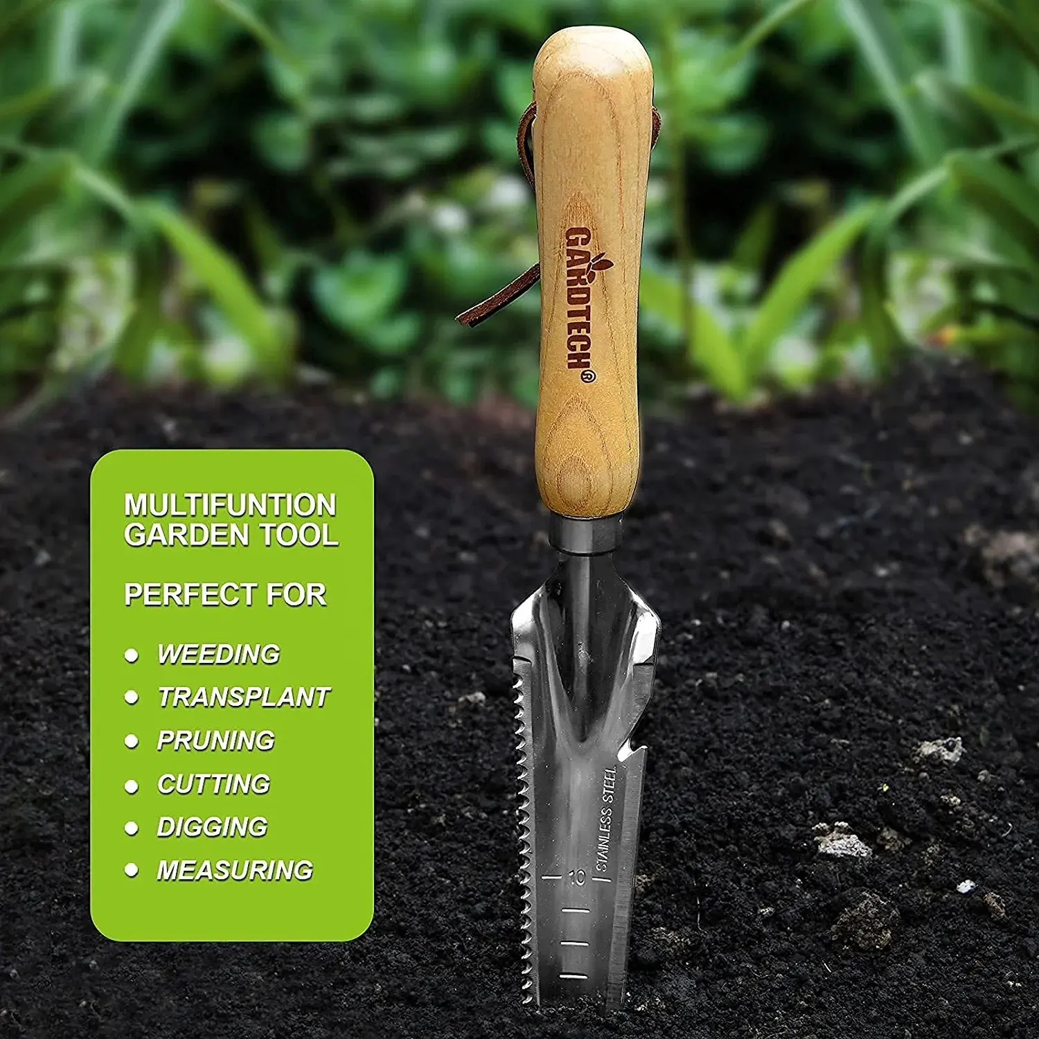 Garden Weeding Tools with Wooden Handle Stainless Steel Head