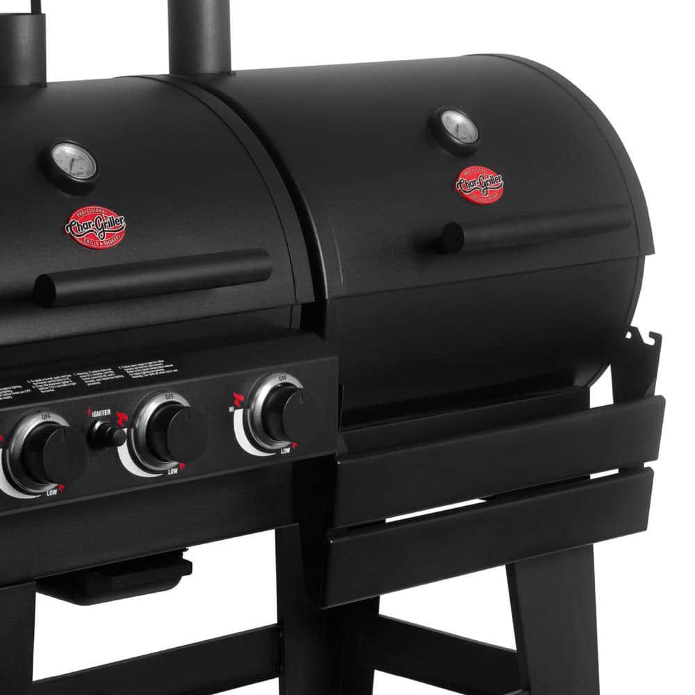 CharGriller Double Play 1260 sq in 3Burner Gas and Charcoal Grill in Black