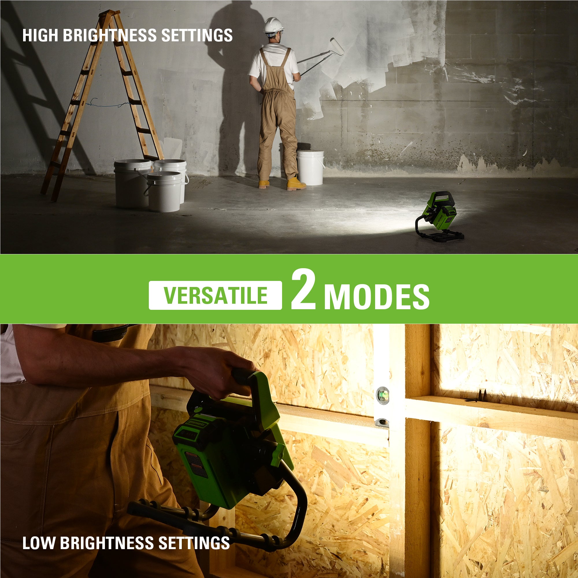 40V AC/ DC 2000 Lumen LED Work Light | Greenworks Tools