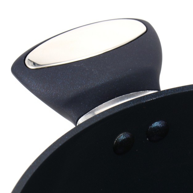 Oster Hawke 3 9 Quart Ceramic Nonstick Aluminum Saute Pan With Lid In Dark Blue