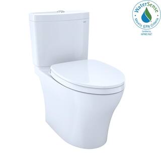 TOTO Aquia IV 2-Piece 0.91.28 GPF Dual Flush Elongated Standard Height Toilet with in Cotton White SoftClose Seat Included MS446124CEMGN#01