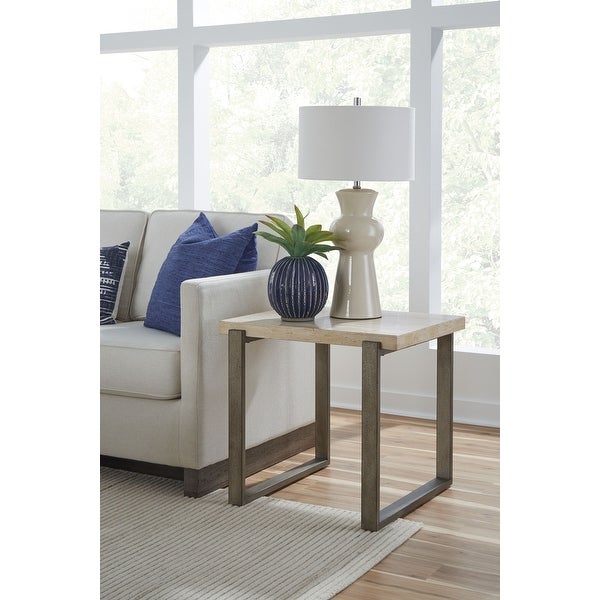 Ariela End Table in Desert Taupe