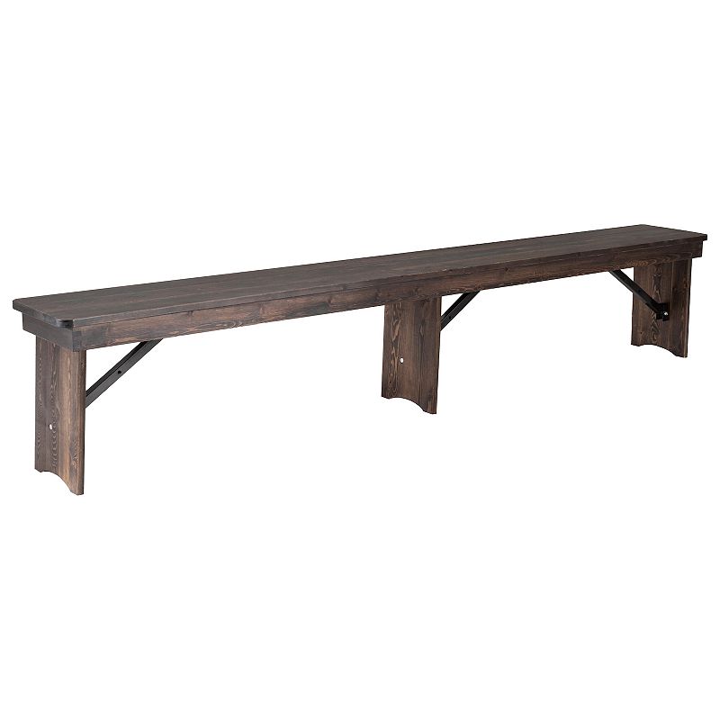 Merrick Lane Tinsley 96 x 12 Solid Pine Folding Farmhouse Style Bench