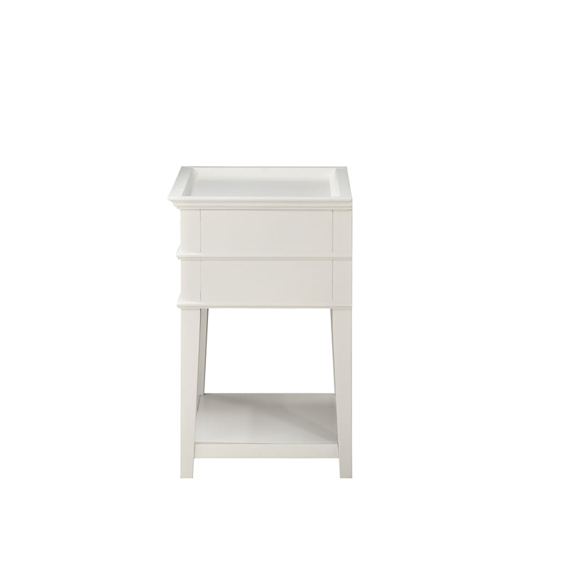 Comfort Pointe Clara 2-Drawer Tray Top Wood Nightstand in White