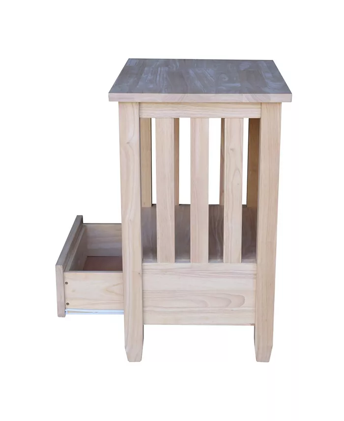 International Concepts Mission Tall End Table with Drawer