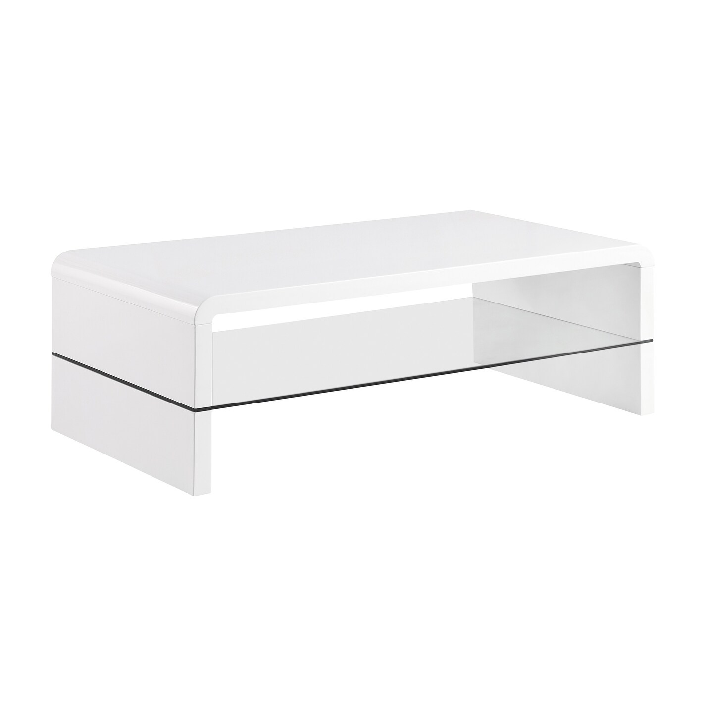 Coaster Furniture Airell White High Gloss Rectangular Coffee Table