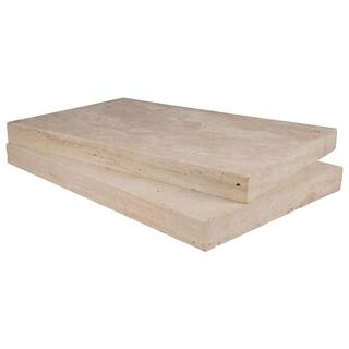 MSI Tuscany Beige 2 in. x 16 in. x 24 in.Travertine Pool Coping (10 Pieces26.7 sq. ft.Pallet) LCOPTBEI1624H