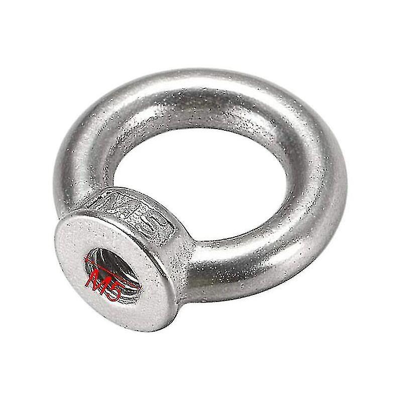 Lifting Eye Nut M5 Female Thread 304 Stainless Steel Round Shape For Rope Fitting Pack Of 5