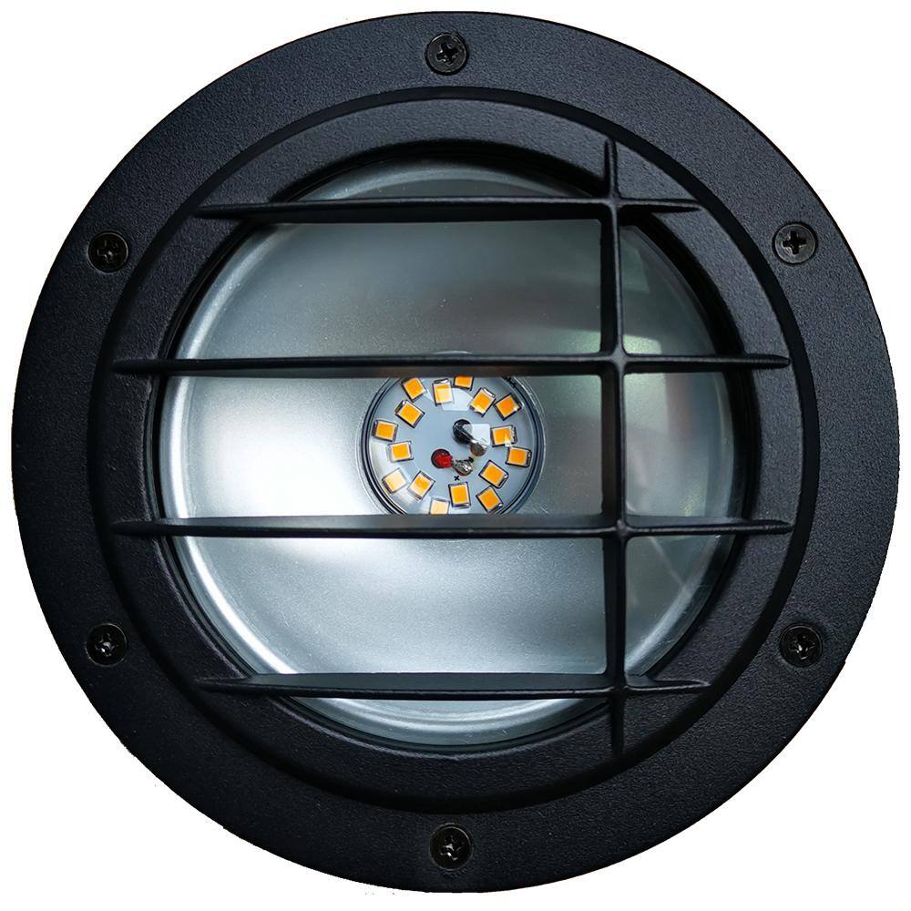 Hampton Bay Low Voltage 500 Lumens Black Outdoor Integrated LED In Ground Well Light WeatherWaterRust Resistant 62999