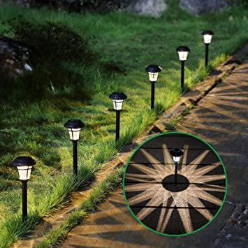 MAGGIFT 12 Pack Solar Pathway Lights Outdoor Solar Garden Lights for Patio， Yard， Driveway