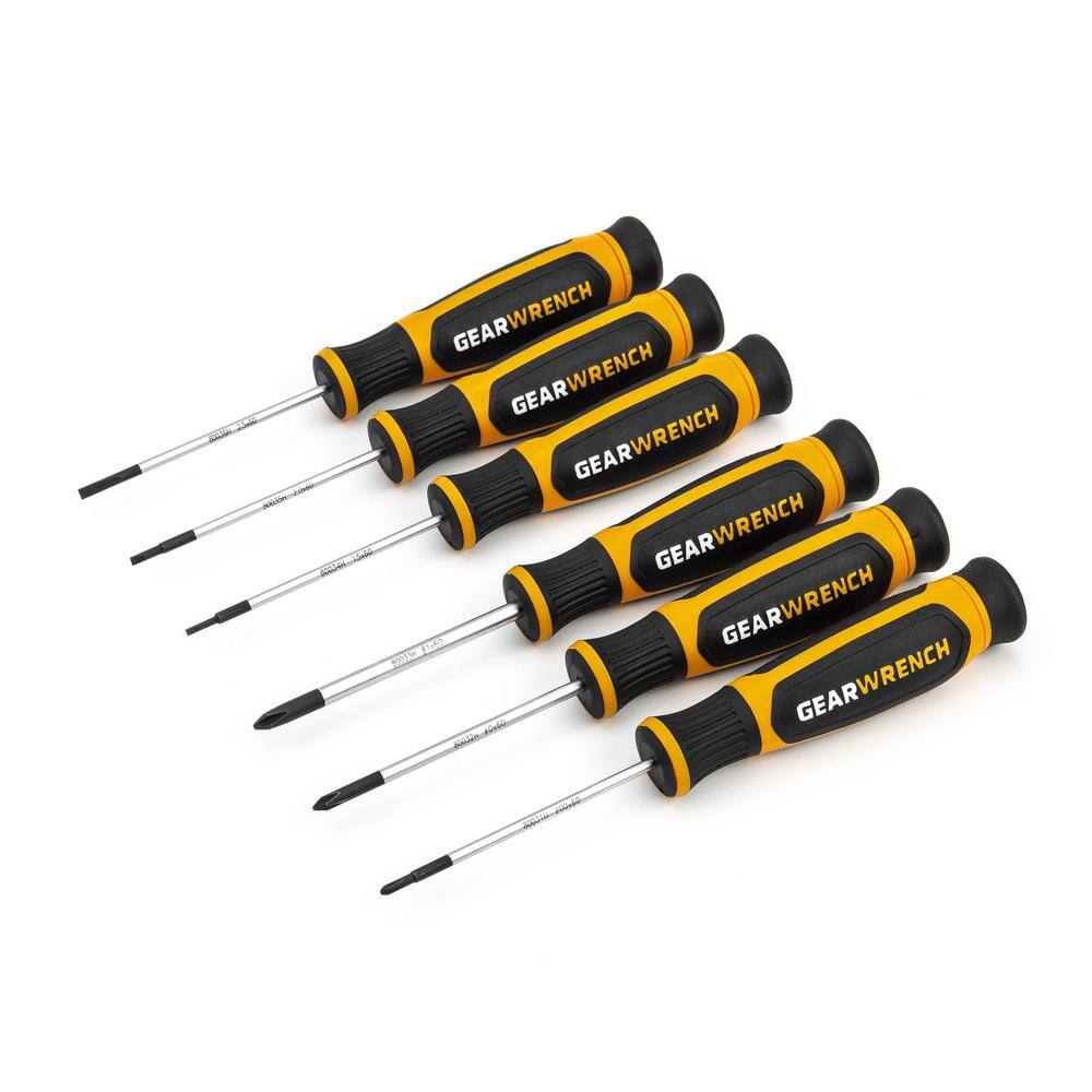 GEARWRENCH 6 Pc. PhillipsSlotted Mini Dual Material Screwdriver Set 80055H