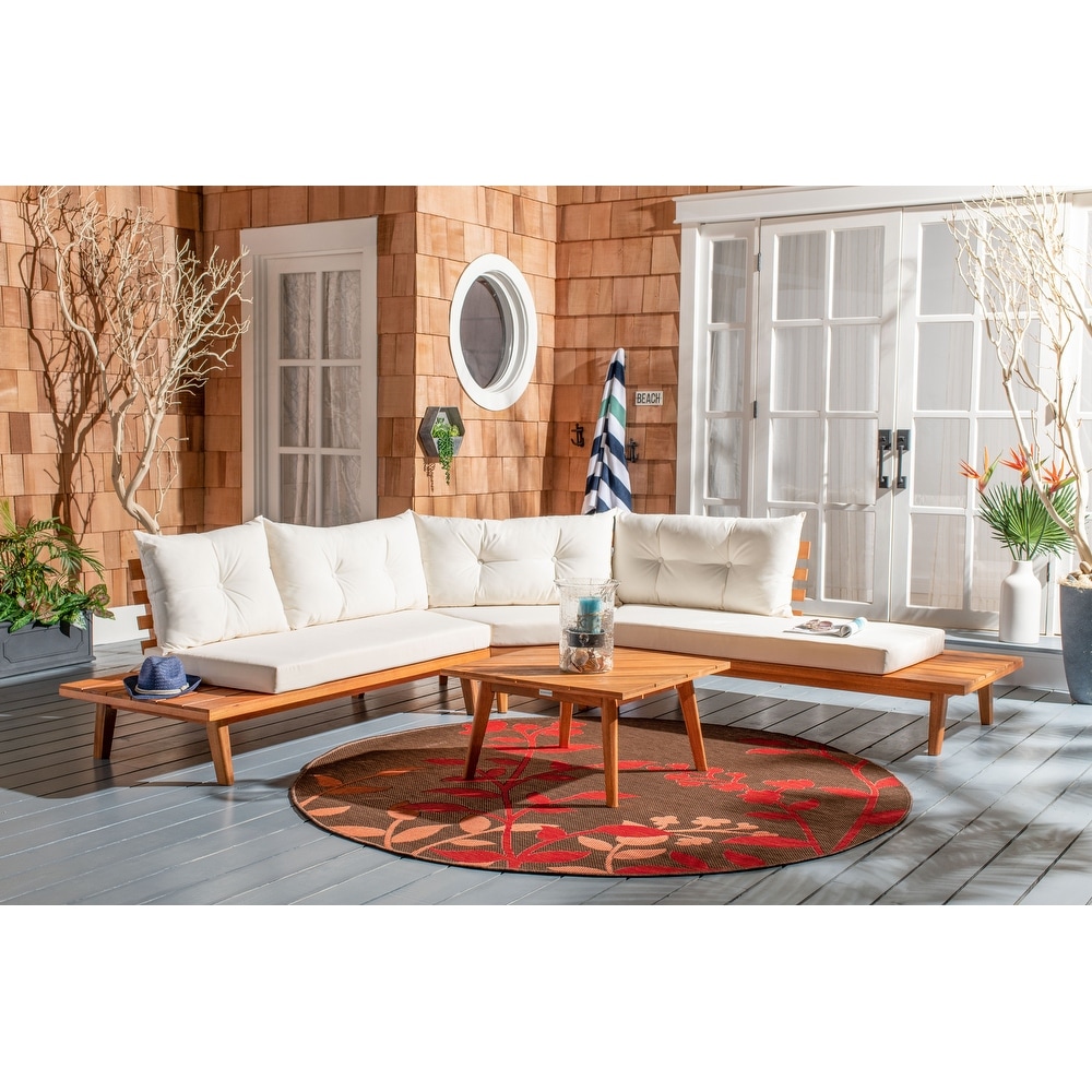 SAFAVIEH Outdoor Living Lansen 4 piece Sectional Sofa Set