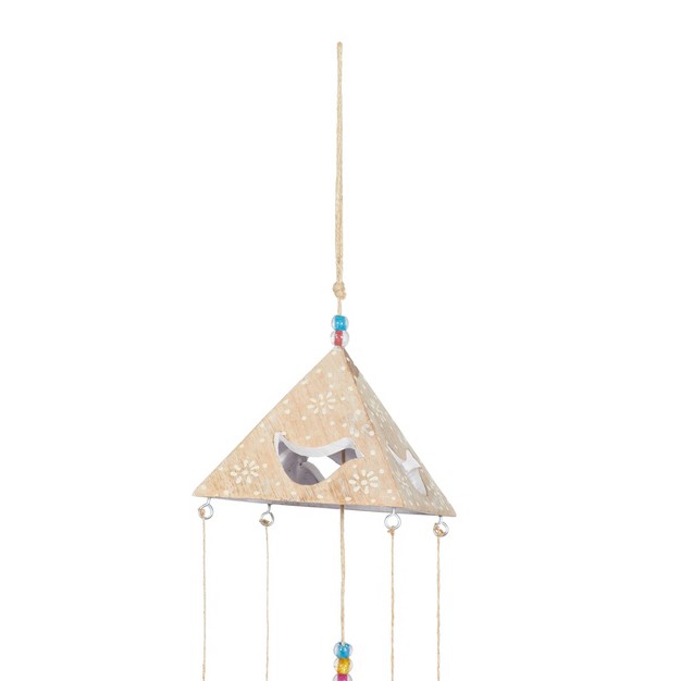 X 5 quot Eclectic Mango Wood Birds Windchime Gold blue pink Olivia amp May