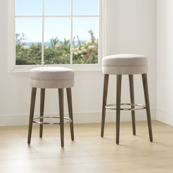 Carson Carrington Parsbol 30-inch Country Grey Backless Bar Stool