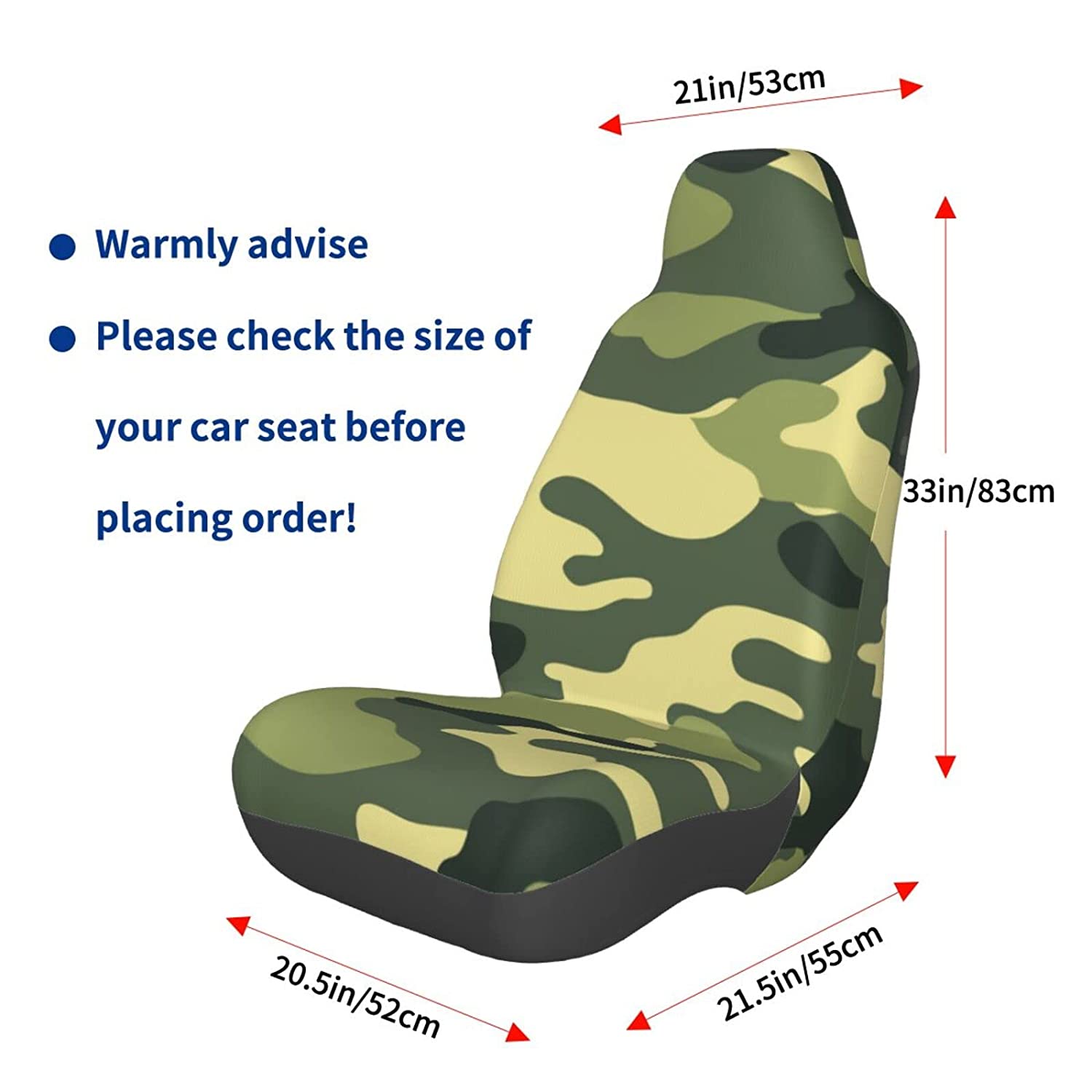 Camo Woodland Camoflage Seat Covers Steering and Wheel Cover Set for Cars Front Seat Covers Universal Bucket Seat Cover Automotive Seat Protector Fit Most Cars Sedan SUV Truck