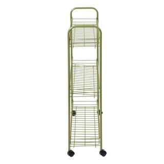 Honey-Can-Do 3-Tier Steel Wheeled Utility Cart in Olive CRT-09137