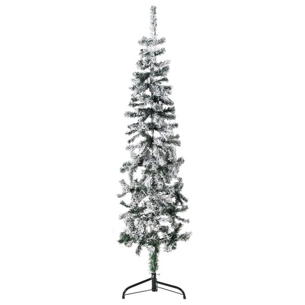 vidaXL Christmas Tree Decoration Slim Artificial Half Xmas Tree with Stand