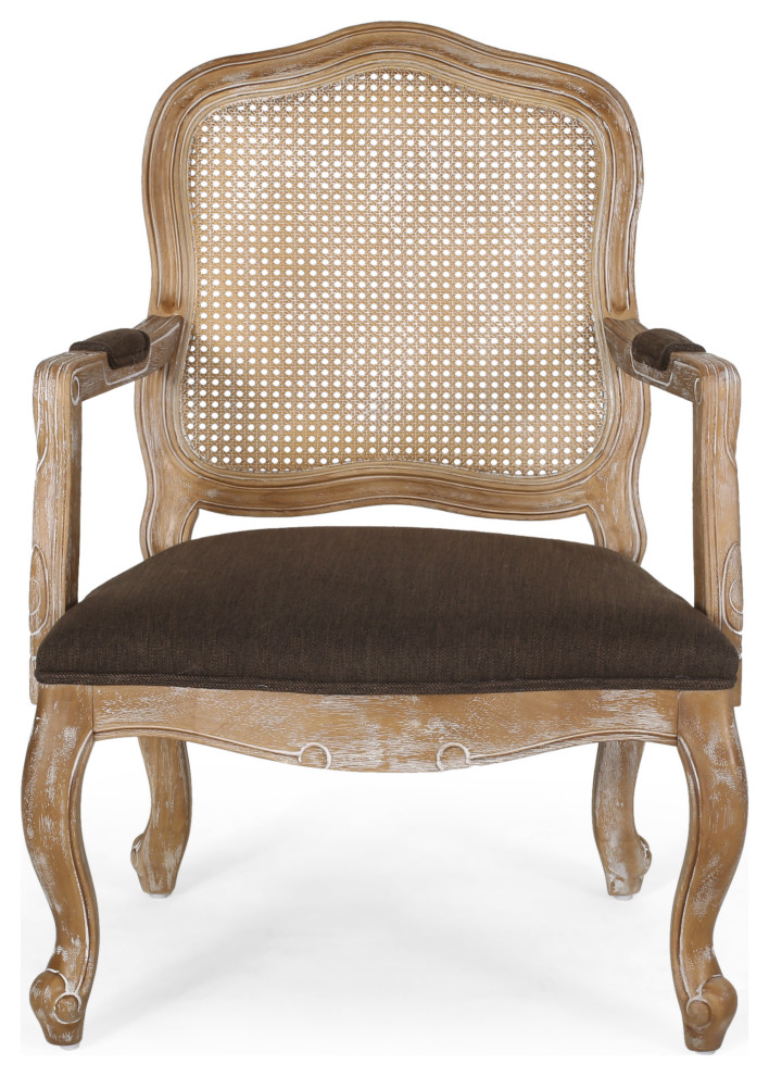 Biorn French Country Upholstered Dining Armchair   Farmhouse   Dining Chairs   by GDFStudio  Houzz