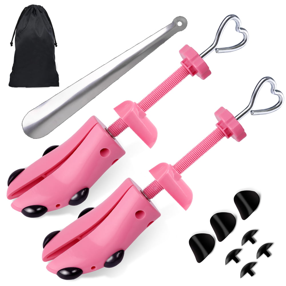 LANNEY Shoe Stretcher for  Women Men 4-Way Shoe Expander Widener， Pink Plastic