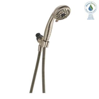 Peerless 5-Spray Patterns 1.75 GPM 5.4 in. Wall Mount Handheld Shower Head in Brushed Nickel 76515CSN