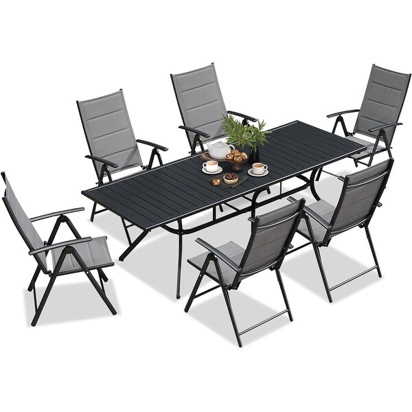 PURPLE LEAF Outdoor Dining Table Top Aluminum Rectangular Patio Table