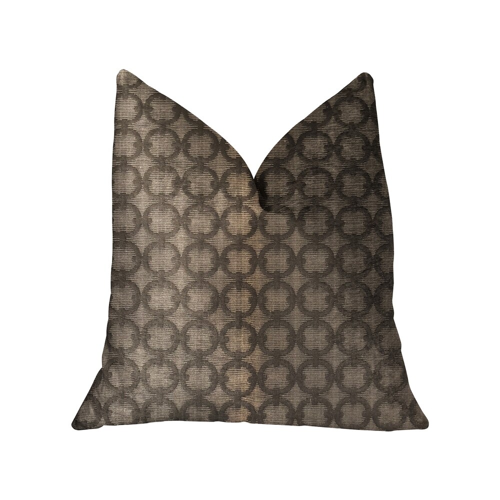 Plutus Cercles Dark Brown Luxury Decorative Throw Pillow