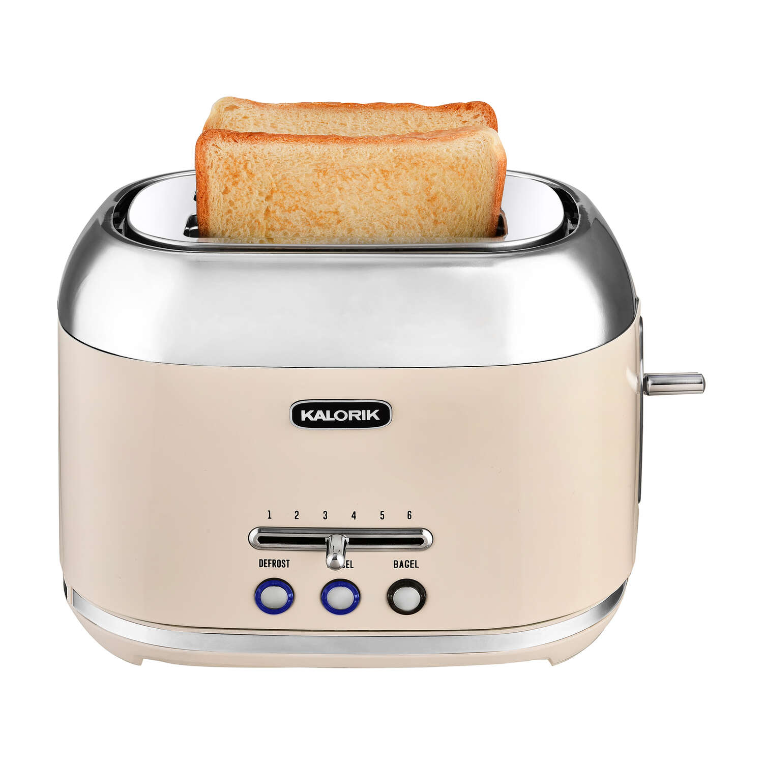 Kalorik Retro Plastic Cream 2 slot Toaster 7 in. H X 10.25 in. W X 7.5 in. D