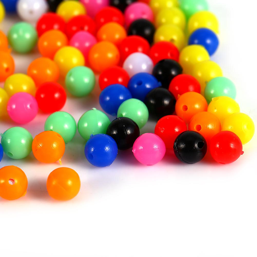 100pcs 6mm Lightweight Fishing Round Beads Fishing Tackle Tools(rainbow，6mm)