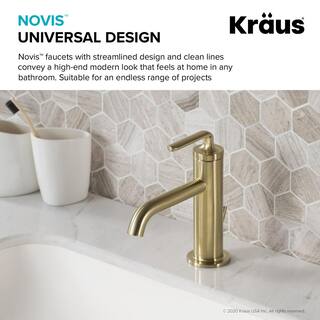 KRAUS Ramus Single Handle Bathroom Sink Faucet with Lift Rod Drain in Brushed Gold (2-Pack) KBF-1221BG-2PK