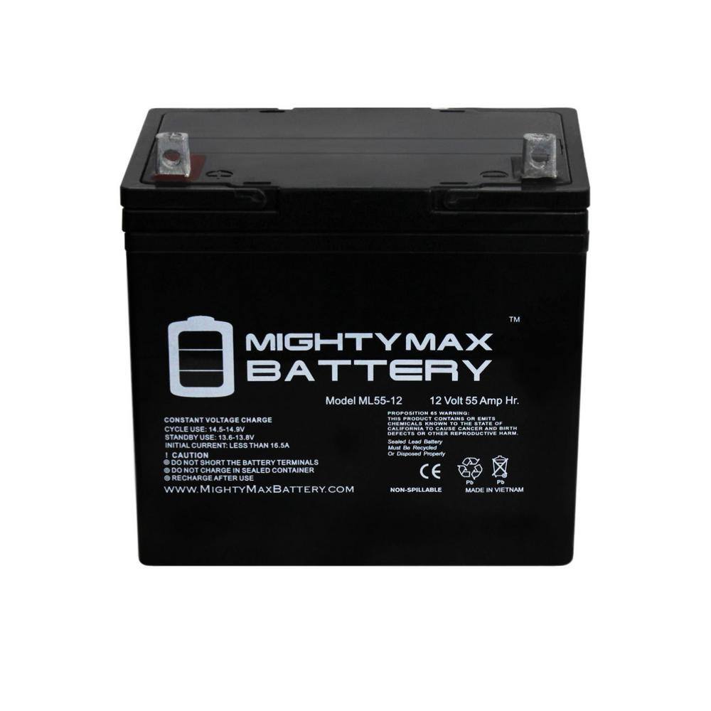 MIGHTY MAX BATTERY 12-Volt 55 Ah Rechargeable Sealed Lead Acid (SLA) Battery ML55-1226