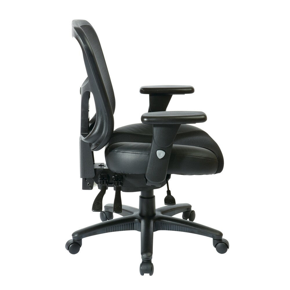 High Back Office Chair with Leather and Mesh Seat