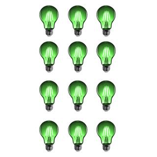 Feit Electric 25-Watt Equivalent A19 Medium E26 Base Dimmable Filament Green Colored LED Clear Glass Light Bulb (12-Pack) A19TGLED12