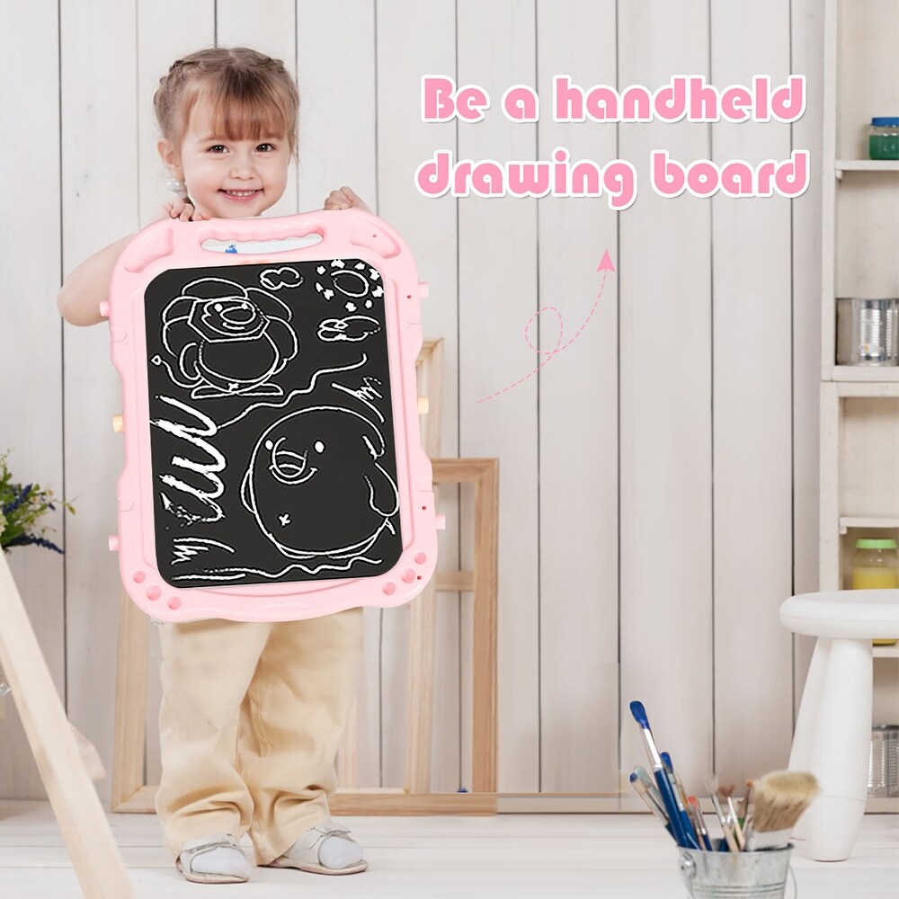 Costway Height Adjustable Kids Art Easel Magnetic Double Sided Board